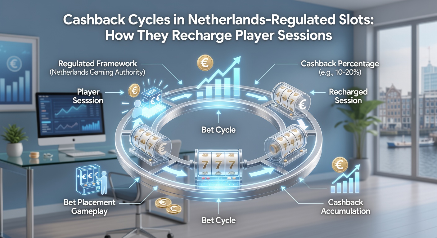 Schermafbeelding van een cashback-aanbieding in een Nederlands online slotcasino, met een pop-up die een cyclusuittreksel toont inclusief verliezen en terugbetaling