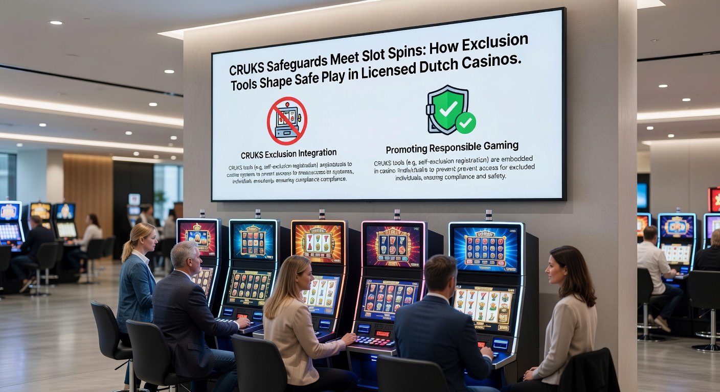 Grafiek met statistieken over CRUKS-uitsluitingen en slotspelgedrag in Nederlandse casinos, met dalende lijnen voor risicospelers