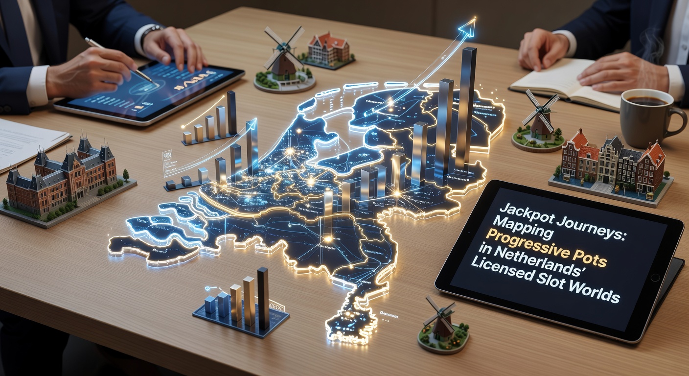 Schermafbeelding van een bruisende progressieve jackpot-slot met klimmende potten en Nederlandse casino-interface, symboliserend de opwinding van gelicentieerde gokwerelden