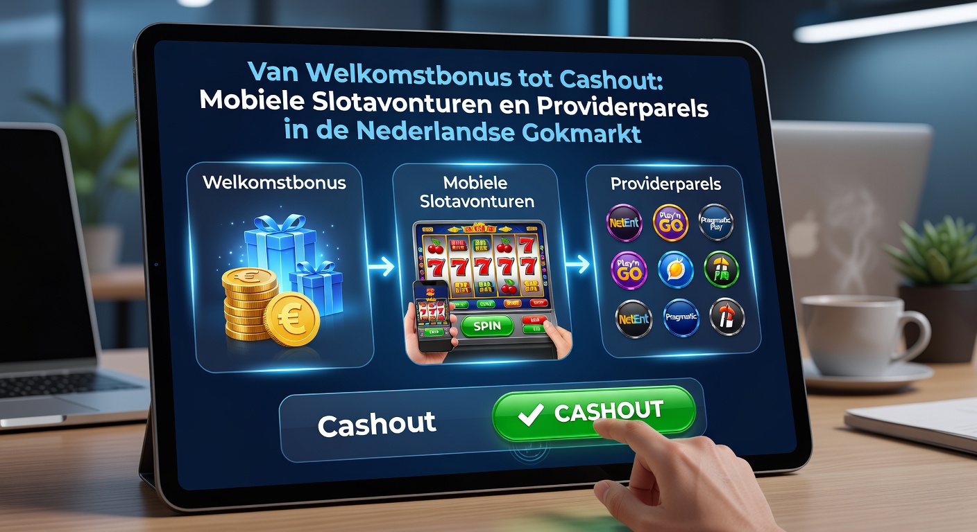 Dynamische weergave van een cashout-proces op een mobiel slotspel met Nederlandse casino-apps en provider-logo's, illustrerend snelle uitbetalingen