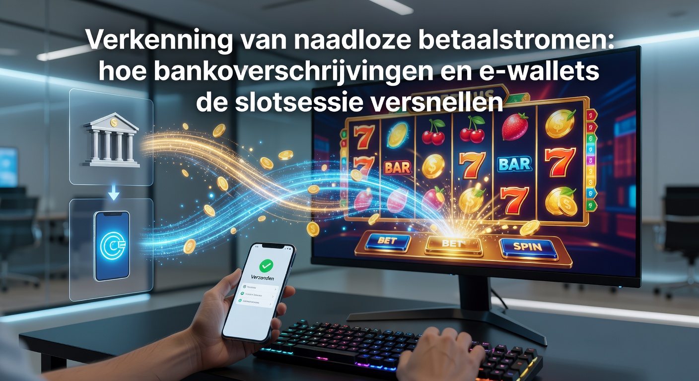 Mobiel scherm met e-wallet opties zoals PayPal en Skrill naast een draaiende slotmachine, met tijdstempel van snelle deposit